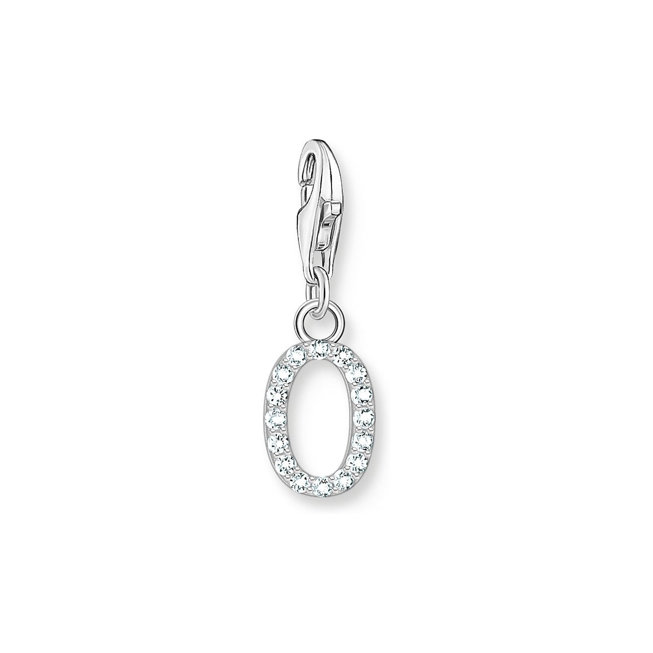 Thomas Sabo Charm-Anhänger Buchstabe O mit Weissen Steinen Silber - 1952-051-14