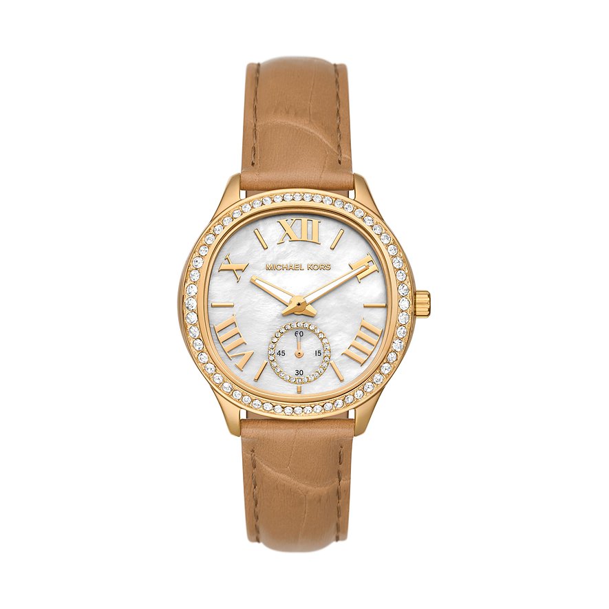 Michael Kors Sage Petite Seconde Goldig / Braun Damenuhr - MK4819