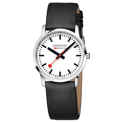 Mondaine Simply Elegant Herrenuhr aus Schwarzes Leder, 36 MM - A400.30351.12SBB