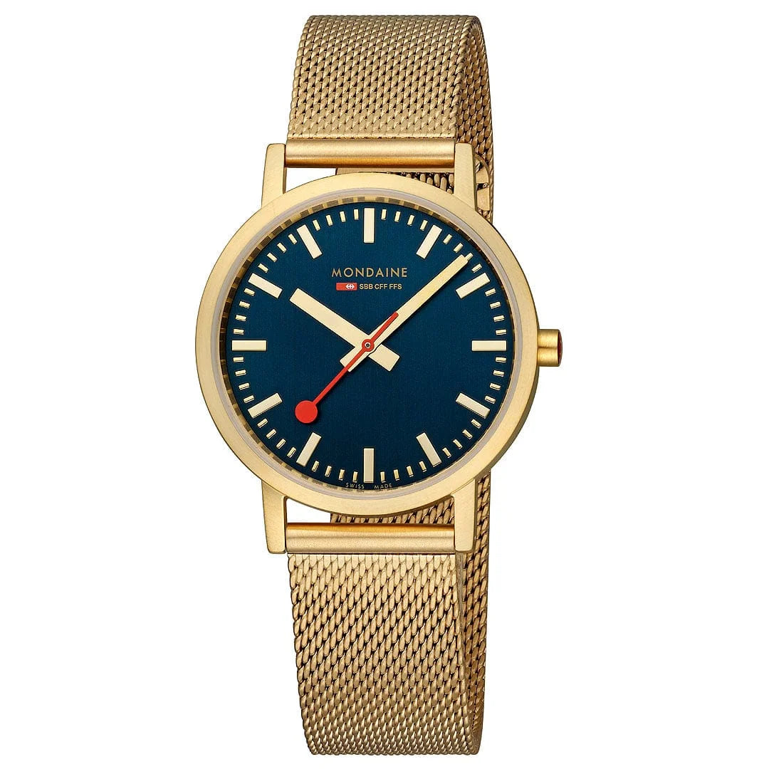 Mondaine Classic Damenuhr aus Goldene Edelstahl, 36 MM - A660.30314.40SBM
