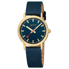 Mondaine Classic Herrenuhr aus Tiefseeblaues Textil, 36 MM - A660.30314.40SBQ