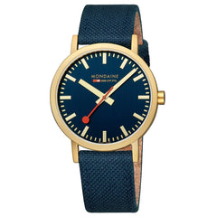 Mondaine Classic Herrenuhr aus Tiefseeblaues Textil, 40 MM - A660.30360.40SBQ