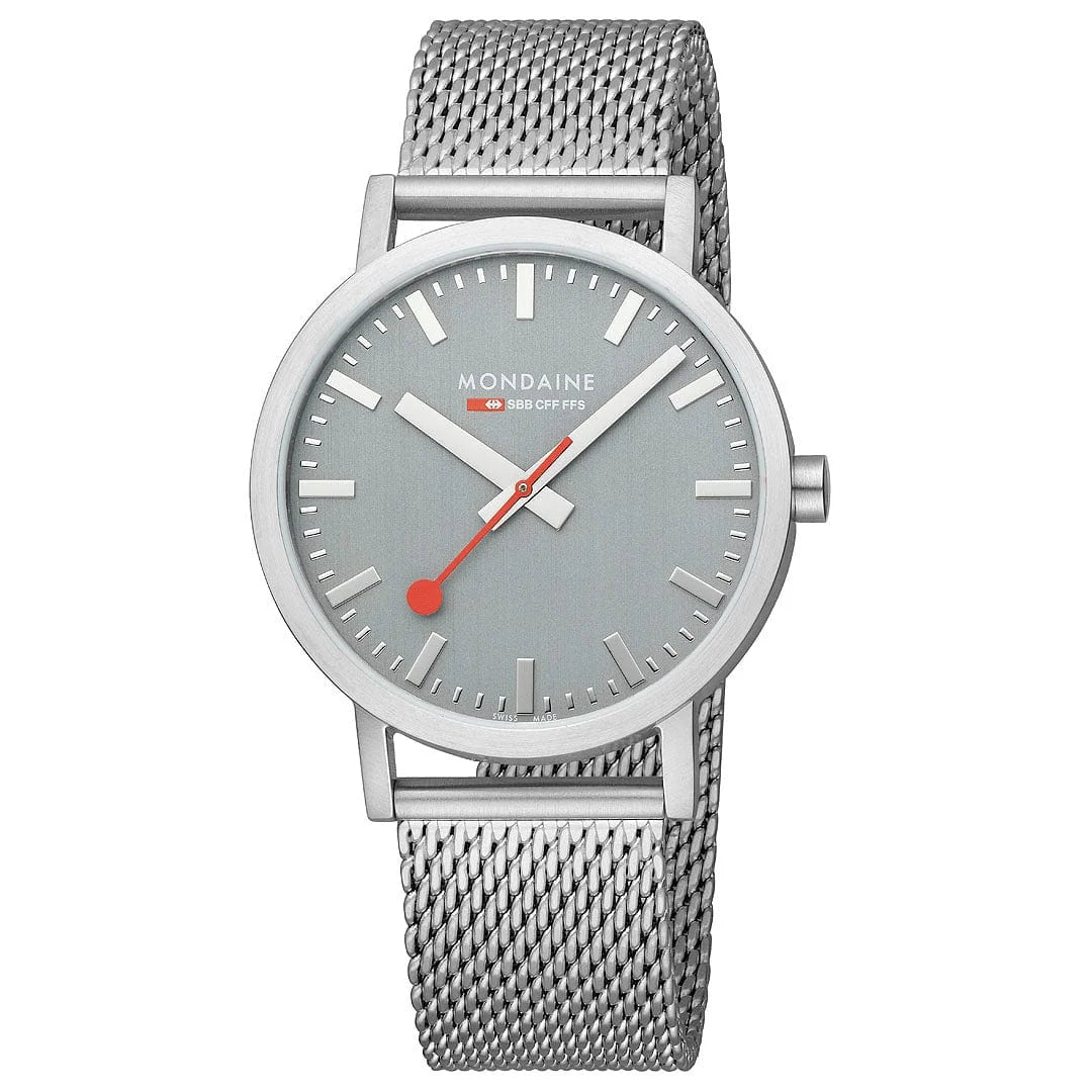 Mondaine Classic Herrenuhr aus Edelstahl Good Gray, 40 MM - A660.30360.80SBJ