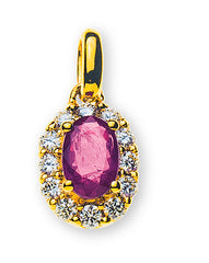 Anhänger Gelbgold 750 mit Rubin 0.68ct. und Brillanten
