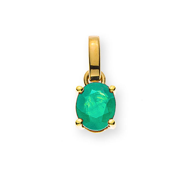 Anhänger Gelbgold 750 mit Smaragd 0.30 ct.