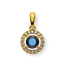 Anhänger Gelbgold 750 mit rundem Saphir 0.35ct