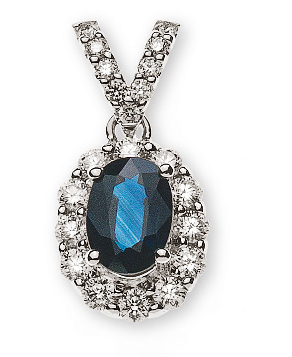 Anhänger Weissgold 750 mit Saphir 0.76ct.