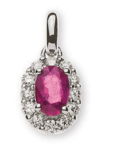 Anhänger Weissgold 750 Rubin 0.53ct. Brillanten 0.22ct.