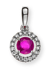 Anhänger Weissgold 750 mit Rubin 0.35ct und Brillanten 0.07ct