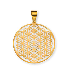 Anhänger Blume des Lebens 20mm Gelbgold 750
