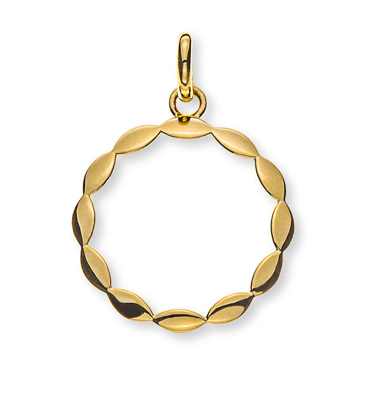 Anhänger Gelbgold 750 poliert rund mit Verzierung D:16mm