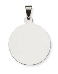 Anhänger Gravurplatte Weissgold 750 rund 18mm poliert und gesandelt