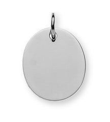 Anhänger Gravurplatte Weissgold 750 oval 16mm poliert gesandelt
