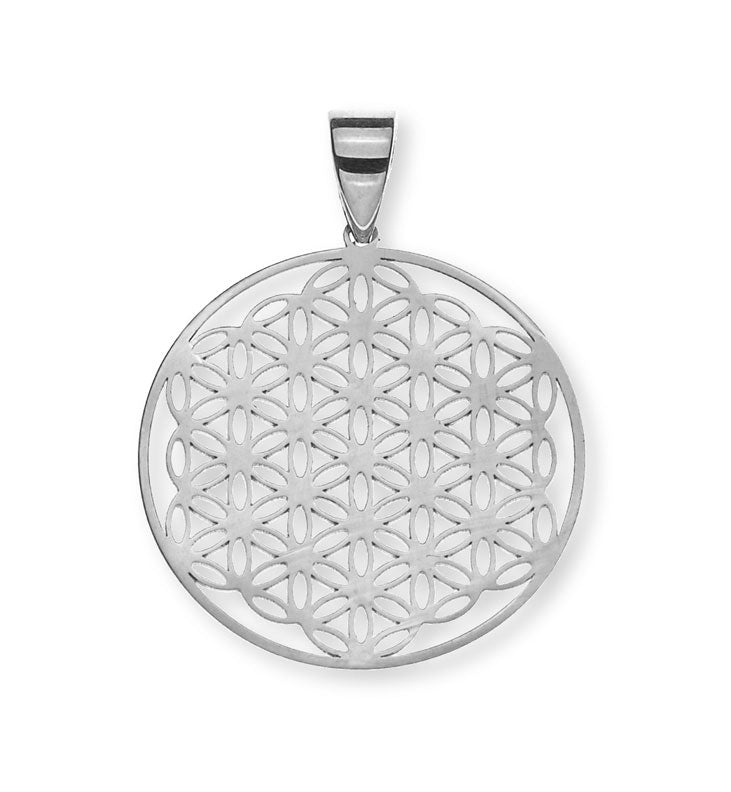 Anhänger Blume des Lebens Weissgold 750, 20 mm