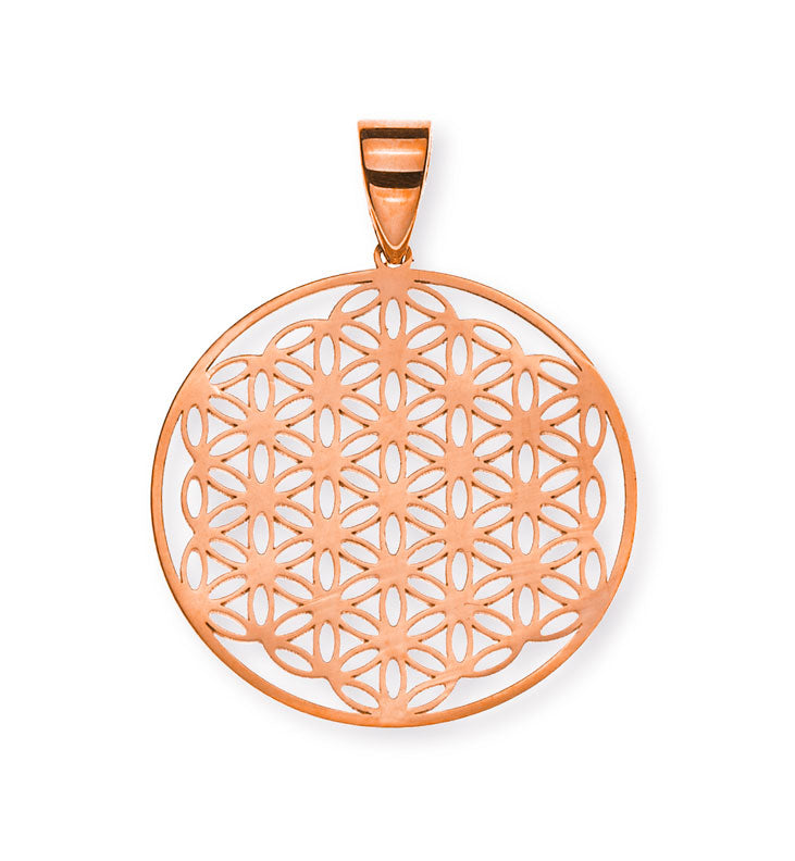 Anhänger Blume des Lebens Rotgold 750 20mm