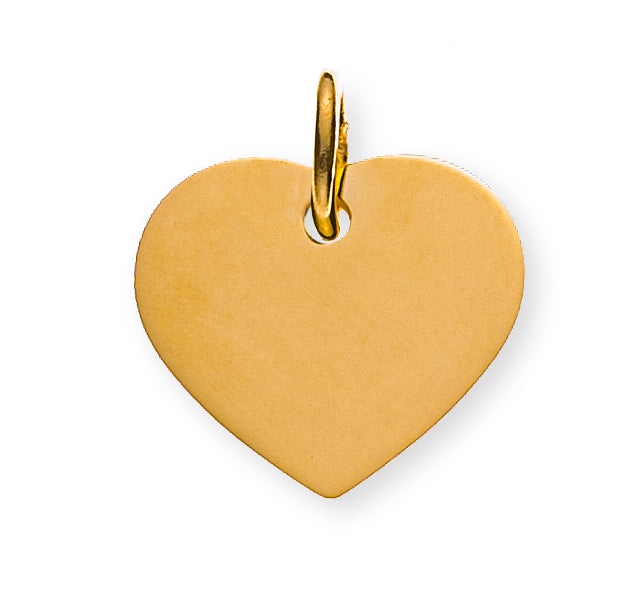 Anhänger Gravurplatte Herz Gelbgold 750 12mm