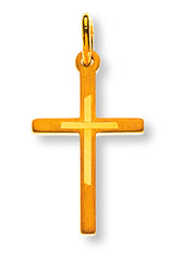 Anhänger Kreuz mit Muster Gelbgold 750