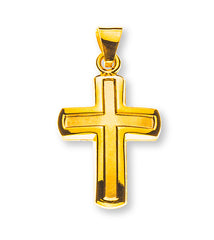 Anhänger Kreuz Gelbgold 750 mittig gesandelt