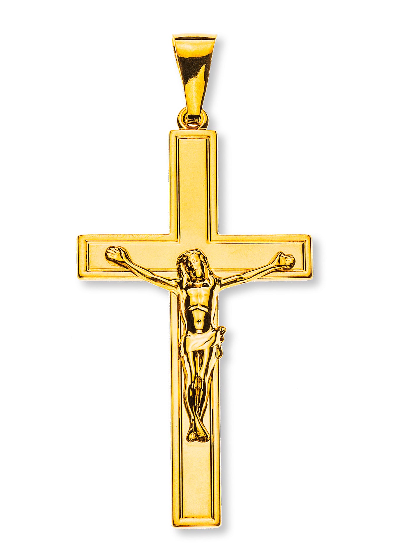 Anhänger Balkenkreuz Gelbgold 750 mit Christus