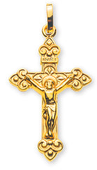 Anhänger Kreuz mit Christus massiv Gelbgold 750