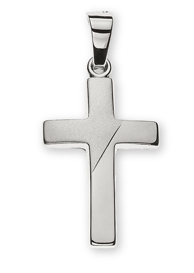 Anhänger Kreuz Weissgold 750 poliert gesandelt