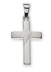 Anhänger Kreuz Weissgold 750 poliert gesandelt