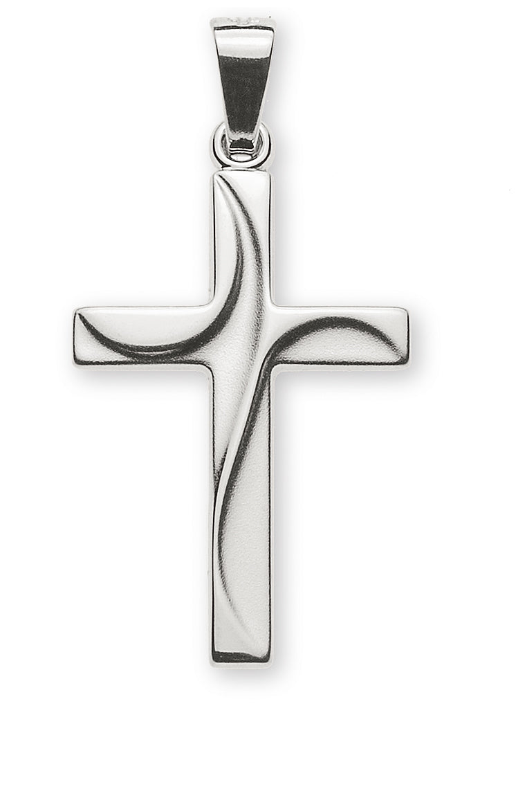 Anhänger Kreuz Weissgold 750 poliert gesandelt