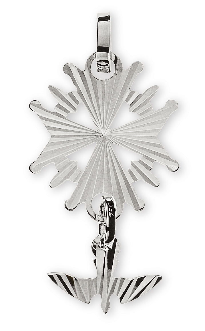 Anhänger Hugenottenkreuz Weissgold 750 diamantiert