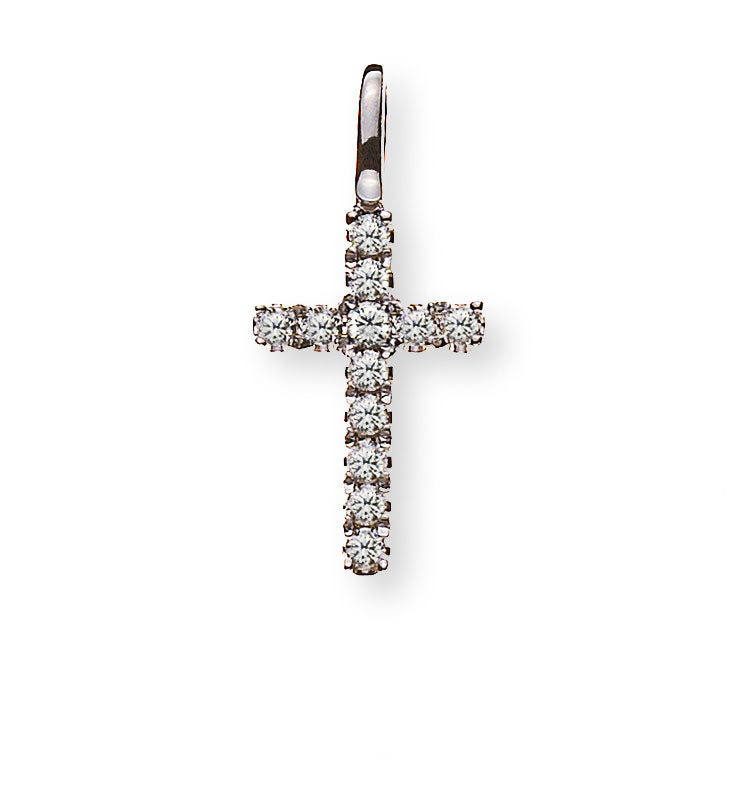 Anhänger Kreuz Weissgold 750 mit Brillanten