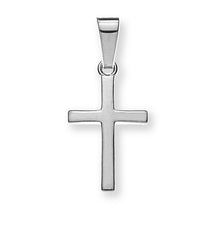 Anhänger Balkenkreuz massiv Weissgold 750 poliert