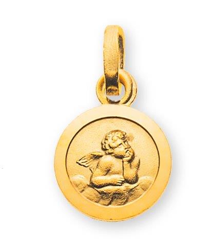 Anhänger Medaille Engel Gelbgold 375 10mm