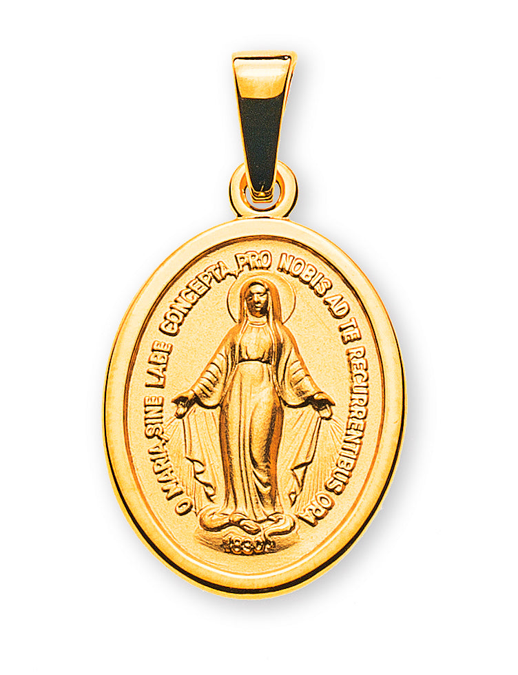 Anhänger Medaille Milagrosa Immaculata Gelbgold 750 16mm