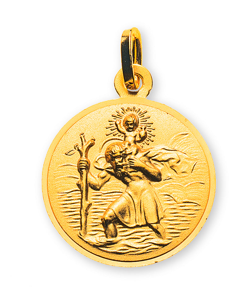 Anhänger Medaille Christophorus Gelbgold 750 16mm