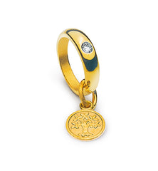Anhänger Lebensbaum Medaille Gelbgold 750 Brillant 0.03 ct.