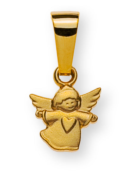Anhänger Engel Medaille Gelbgold 750 gesandelt 7mm