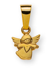 Anhänger Engel Medaille Gelbgold 750 gesandelt 7mm