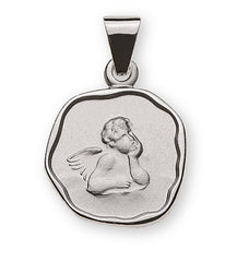 Anhänger Engel Medaille Weissgold 750