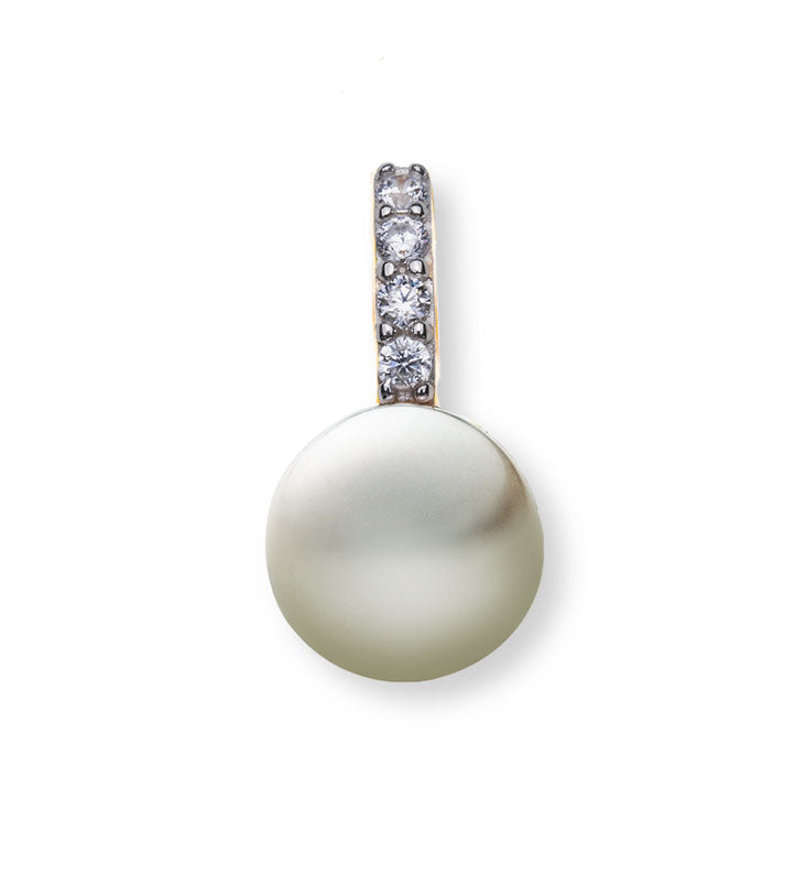 Anhänger Perle Gelbgold 375 Zirkonia weiss 7.7mm