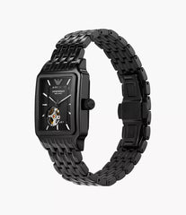 Emporio Armani Automatikuhr Herren – Edelstahl Schwarz, 36 mm - AR60058