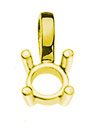Anhänger Solitär Rohling 4-Griff Gelbgold 750 für 0.25 ct.