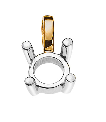 Anhänger Rohling Solitär 4-Griff Bicolor 750 für 0.25ct.