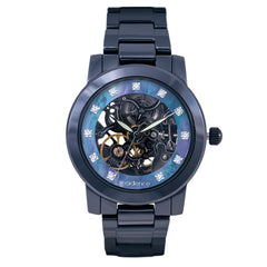 Residence Automatik Damenuhr Keramik in Schwarz mit Diamanten und Perlmutt