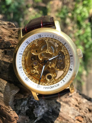 Residence Skellet Design Herrenuhr in Gelbgold