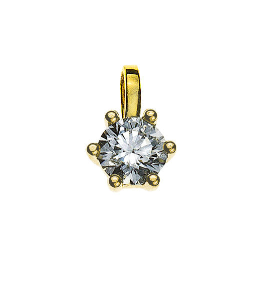 Anhänger Solitär 6-Griff Gelbgold 750 H-SI 0.10 ct.