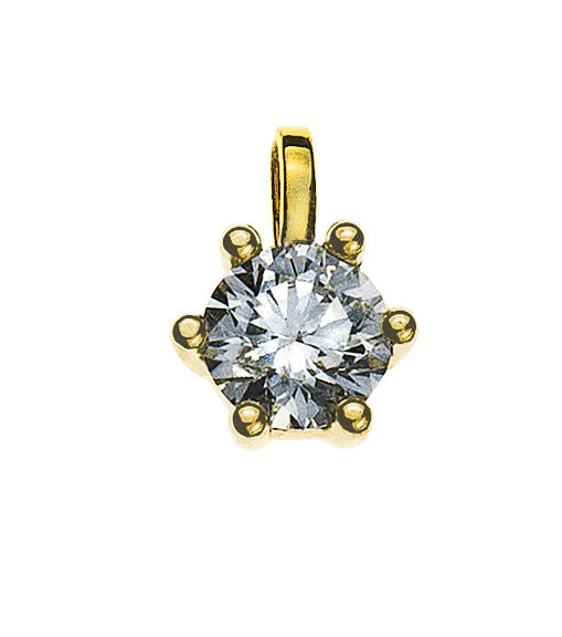Anhänger Solitär 6-Griff Diamant Gelbgold 750 0.25 ct.