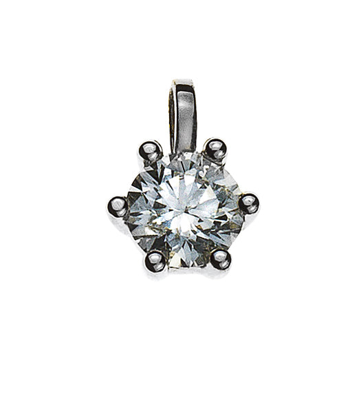 Anhänger Solitär 6-Griff-Fassung Weissgold 750 0.25 ct.