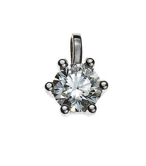 Anhänger Solitär 6-Griff-Fassung Weissgold 750 0.25 ct.