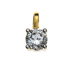 Anhänger Solitär 4-Griff Bicolor Gelb-/Weissgold 750 H-SI 0.15 ct.