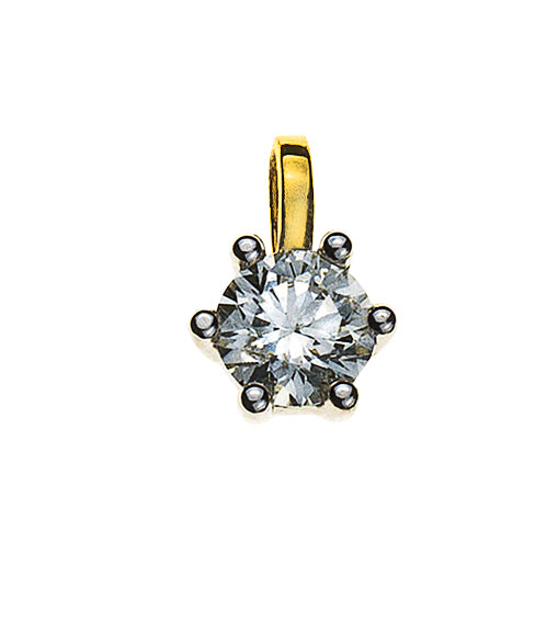 Anhänger Solitär Diamant 0.15ct. 6-Griff Bicolor 750