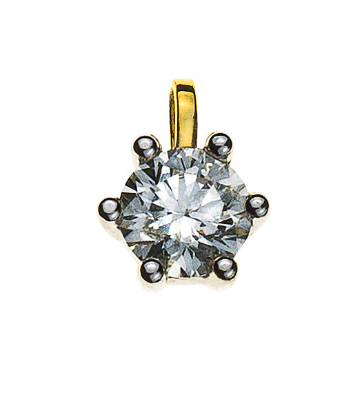 Anhänger Solitär Diamant 0.50ct. 6-Griff Bicolor 750